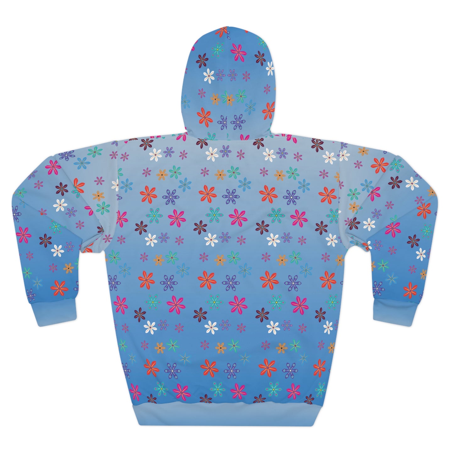 Multi Flowerz Hoodie - Sky Blue